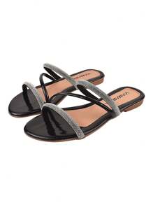 Women Flat Sandals - Negro - Ver 3