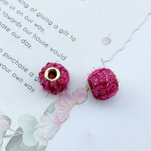 10入組彩色格子布樣大孔珠子,diy珠寶製作用品 - 毛球珠子 - 查看 19