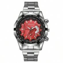 1枚時尚男士鋼帶手錶,休閒商務機械手錶,英式商務男士手錶 - 銀色 - 查看 5