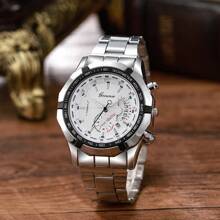 1枚時尚男士鋼帶手錶,休閒商務機械手錶,英式商務男士手錶 - 銀色 - 查看 1