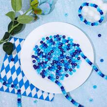 1200顆藍色小馬珠純色漸變款手工膠珠,4種混合顏色分隔珠,適用於diy手工藝品,手鍊,項鍊以及做頭髮辮子飾品 - 藍色 - 查看 7