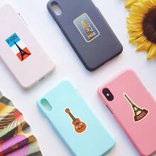 100張旅行地圖圖案可愛塗鴉防水貼紙 - 杏色 - 查看 3