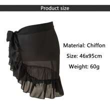 Pareos Playeros Mujer Ajustable,falda Pareo Playa Cómodo - Negro - Ver 6