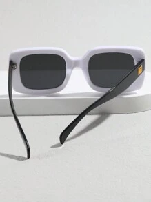 1副女士白色平方眼鏡,適合日常穿搭 - 白色 - 查看 4