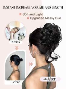 Claw Clip Large Messy Bun Hair Pieces For Women Messy Wavy Curly Hair Bun Extensions Tousled Updo Bun Hair Clip In Synthetic Hair Bun Ponytail Extension