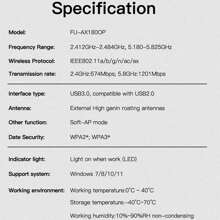 Fenvi Wifi 6 Usb 轉接器雙頻 Ax1800 2.4g 5ghz 無線 Usb 3.0 Wifi 轉接器 Win7 10 11 - 黑色 - 查看 6
