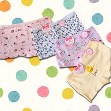 Calzones para Niña, 5 Piezas de Bóxer Suaves, animados con flores, limón, abejas, y fresas, surtido de colores lisos - Multicolor - Ver 4