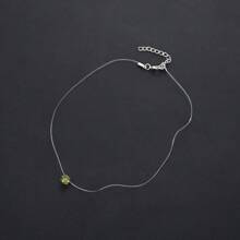 1pc Transparent Fishing Line Chain Statement Necklace With Cubic Zirconia - Solitaire - View 10