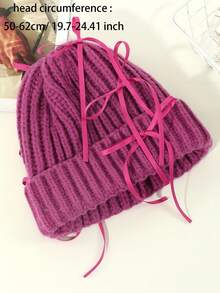 1 Miếng Của phụ nữ Đúng mốt Màu thuần & Màu hồng Sọc Nơ ruy băng Mũ len Cho bữa tiệc Dịp - Màu Hồng Tươi - Xem 4