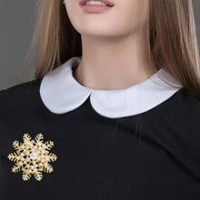 水晶鑽石花形胸針,鑲嵌鑽石胸針,婚禮宴會服飾配件胸針,馬褂優雅禮服女性西裝外套復古針,女性禮物 - 軍綠色 - 查看 2