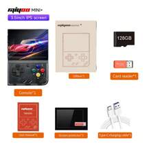 Miyoo Mini Plus V3 128gb 復古手持遊戲機 3.5 吋 Ips 高清螢幕經典電玩主機 Linux 系統遊戲模擬器附包 - 黑色-128GB - 查看 1
