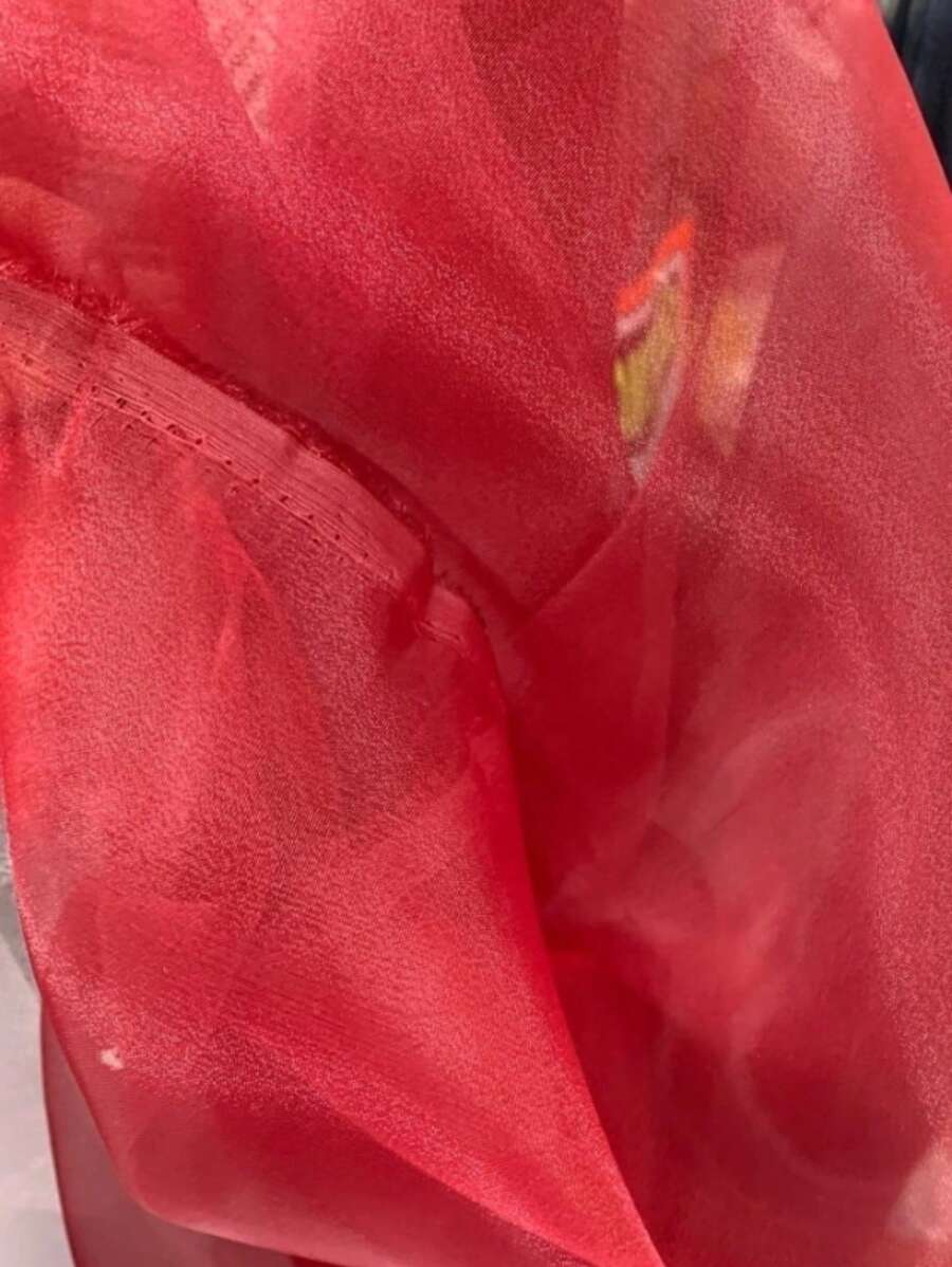 Tecido Organza Cristal Transparente Artesanato 1 Metro ( 1,00 x 1,50 ) - Vinho - Visão 1