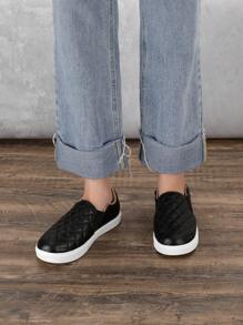 Slip On Shoes For Women Fashion Sneakers Elees Quilted 2.0 Comfort Casual Fall Loafers - 黑色 - 查看 5