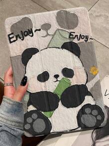 三折式熊貓印花平板保護套，帶筆插，360度旋轉式保護套，可摺疊式支架，11英寸，適用於Apple iPad 8/iPad 9/Air 10.5英寸/Pro 11英寸/2021/10.2英寸iPad mini 6，亞克力，抗彎曲 - 彩色 - 查看 1