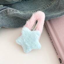 2pcs Plush Five-pointed Star Hair Clips - Multicolor - View 5