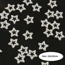 100 件/批 Y2k 3d 多形狀 Abs 人造珍珠指甲吊飾花星心形珍珠平背壓克力可愛珠子 3d 美甲吊飾適用於 Diy 美甲工藝品配件