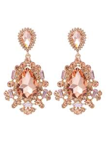 juran 1 Par Pendientes Colgantes De Forma De Gota De Vidrio Y Strass