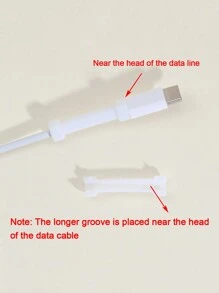 2pcs Cartoon Cow Design Data Cable Protector Charger Protector - Dusty Pink - View 5