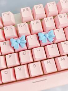 1個樹脂製蝴蝶結設計的十字軸機械鍵盤鍵帽 - 藍色 - 查看 5