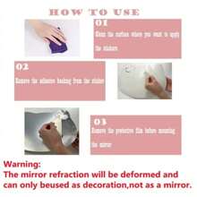 5 Piezas De Stickers Decorativos De Espejo De Combinación Lunar Y Circular De Acrílico - Plateado - Ver 4