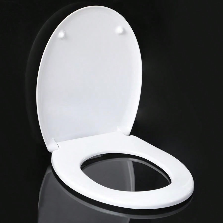1pc White Ureaformaldehyde Dual Button Quick Release Slow Down Toilet