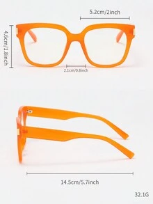 1 件女士时尚方形简约眼镜，休闲日常佩戴