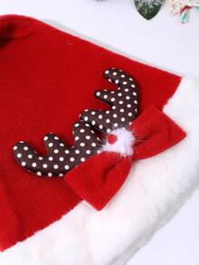 1pc Red Polyester Christmas Hat For Parties, Celebrations And Festivals - Multicolor - View 3