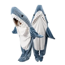 Adults' Wearable Shark Blanket - Dusty Blue - View 1