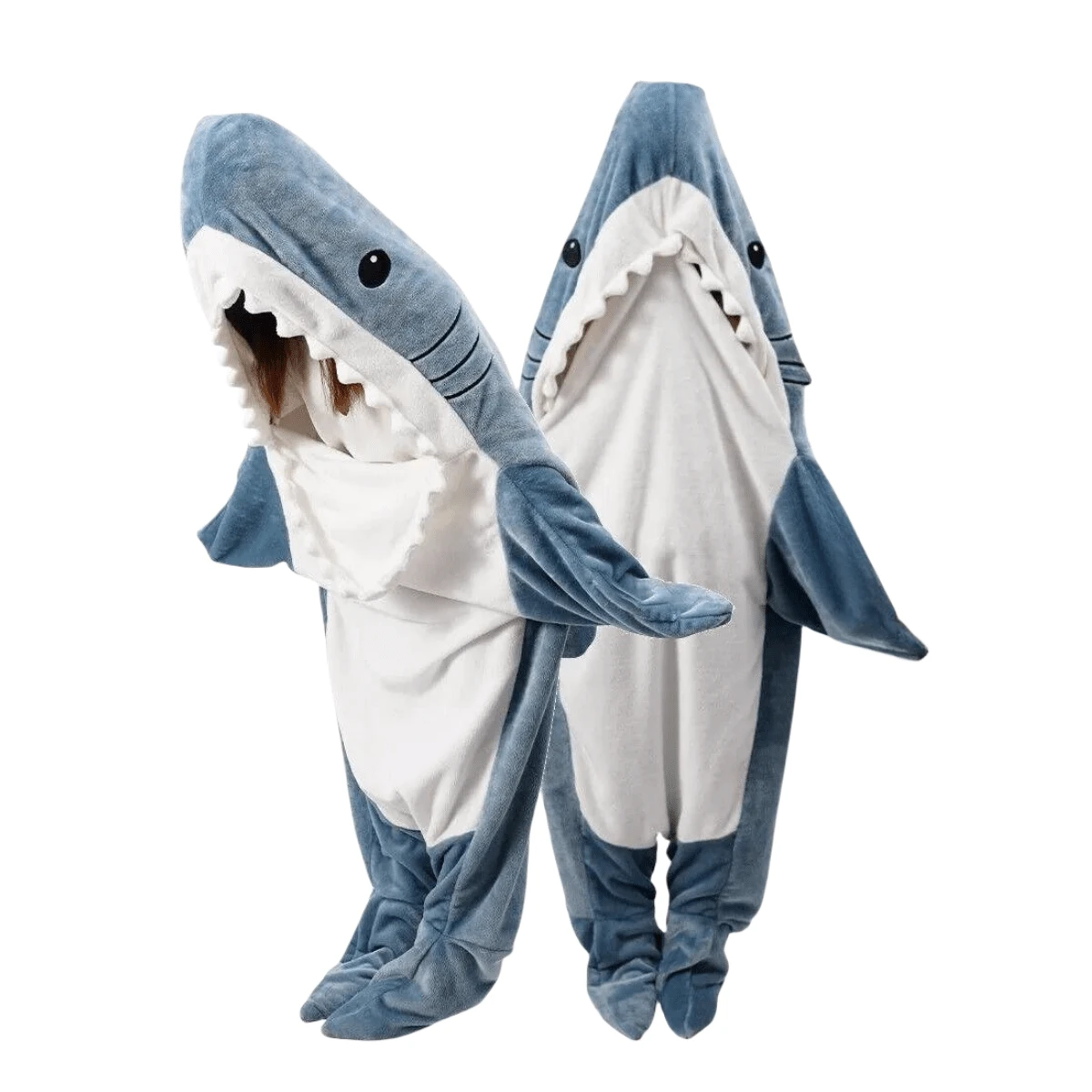 Adults' Wearable Shark Blanket - Dusty Blue - View 1