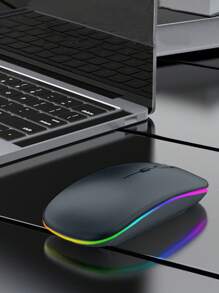 Ratón inalámbrico Ratón inalámbrico recargable para juegos en portátiles, silencio, oficina, monomodo, Bluetooth - Gris Oscuro - Ver 8