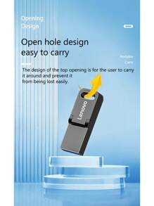 Lenovo Ổ đĩa flash USB SX1PRO 32GB/64GB/128GB USB3.2 tốc độ cao, phù hợp để lưu trữ tập tin, video và ảnh, nhỏ gọn và dễ mang theo, cắm là dùng được. - Bạc - Xem 5