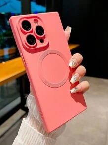 1入組銀色噴涂漆油繪畫液體磁吸手機殼,附建在保護相機鏡頭保護器 - 粉色 - 查看 3