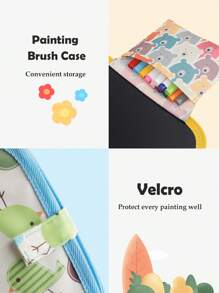 Children's Reusable Drawing Book, Doodle & Drawing Sketchbook With Erasable Pen, Watercolor Pen, , Dinosaurs, Birds, Bears Hand Crafted Art Board Toy, Portable, For Boys And Girls Above 3 Years, As Birthday Gift - Orange - View 8