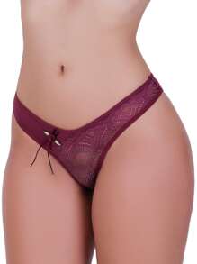 Women Thongs - Burgundy - View 1
