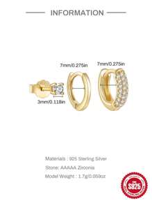 3 Pcs Fashionable Evil Eye Cubic Zirconia 925 Sterling Silver Earring Set Women Summer Jewelry