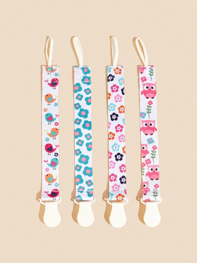 4 Stücke / Set Multifunktionale Elastische Spielzeug Beißring Schnuller Clip