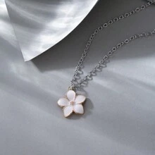 1 Miếng Hoa anh đào Cặp đôi Dây chuyền , Nhỏ bé Mặt dây chuyền hoa Áo len Chuỗi , Xương quai xanh Chuỗi , Đúng mốt Đồ trang sức Qủa tặng Đối với Của phụ nữ Mỗi ngày Mặc - Hồng - Xem 4