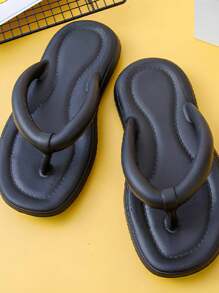 Eva Sandals, Sponch Design With Toe Separator, Non-Slip And Comfortable. - Black - View 2