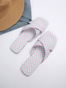 Của phụ nữ Đúng mốt Đế phẳng Giải trí Nhà  Ngoài trời Dép xăng đan Và Dép đi trong nhà Chất vải - Nhiều màu - Xem 5