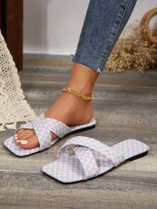 Của phụ nữ Đúng mốt Đế phẳng Giải trí Nhà  Ngoài trời Dép xăng đan Và Dép đi trong nhà Chất vải - Nhiều màu - Xem 3