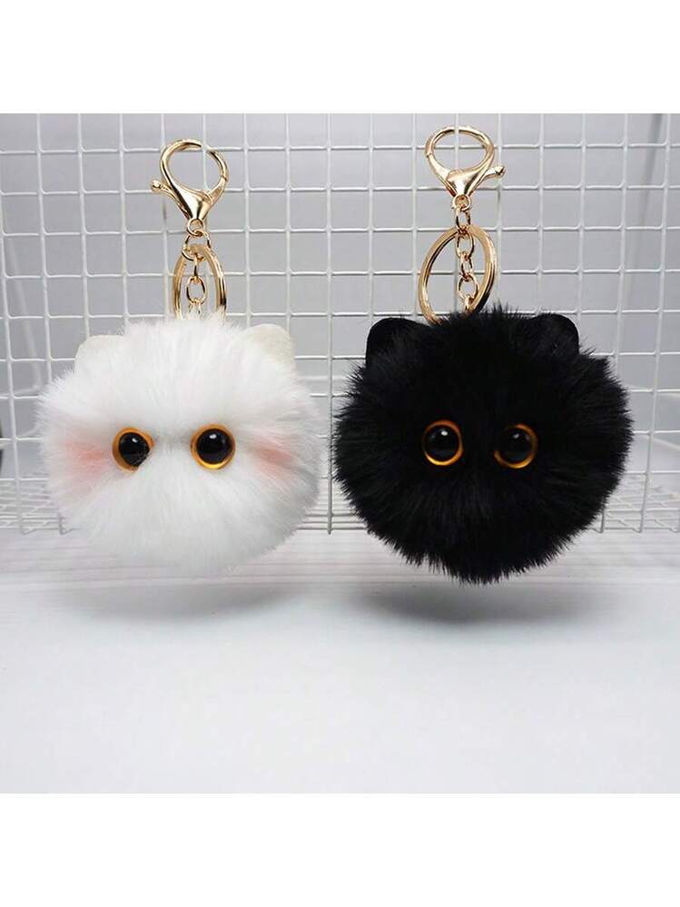 Porte-clés Chat Noir En Peluche – Doux, Mignon, Avec Cordon Suspendu – Accessoire De Sac Ou Porte-monnaie – Cadeau Halloween