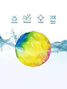 1 个速度球，超高弹跳球，超高弹跳太空球，橡胶弹跳球感官球，提高手眼协调能力，易于抓握和捕捉（彩虹色） - 彩色 - 查看 4