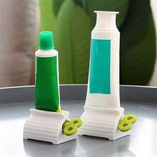 1pc Universal Manual Toothpaste Squeezer Dispenser, Creative Toothpaste Clip, Toothpaste Holder, Toothpaste And Cosmetics Roller Squeezer, Bathroom Accessories, Bathroom Supplies Home Bathroom Decor - Green - View 2