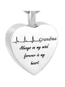 1個新款式心形骨灰吊墜項鍊,包括寵物毛髮 - 灰色 - 查看 10