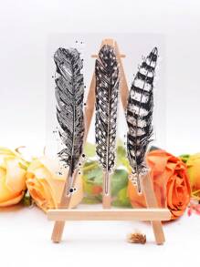 羽毛透明矽膠印章用於剪貼簿 Diy/卡片製作裝飾工藝用品橡膠印章