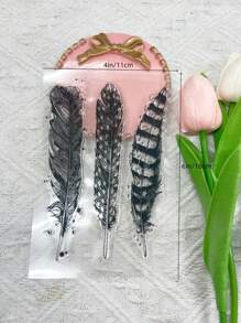 羽毛透明矽膠印章用於剪貼簿 Diy/卡片製作裝飾工藝用品橡膠印章