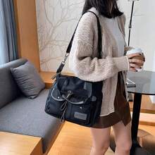 Bolsa impermeable y antirrobo multifuncional para mujer, múltiples colores son opcionales, múltiples compartimentos, Bolsa para dama, Diseño de gran capacidad - Negro - Ver 10