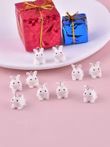 混合隨機10入組時尚3d貓羊考拉蛇狐猪青蛙動物樹脂吊飾項鍊女性手作耳環項鍊珠寶製作 - 彩色 - 查看 15