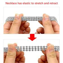 1pc Crystal Heart Shaped Elastic Pet Collar With Sparkling Finish, Perfect Accessory For Your Furry Friends, Suitable For Small To Medium Sized Cats And Dogs - White - View 4