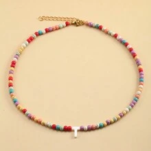 Magic Fish Vòng cổ trang trí chữ màu ngẫu nhiên Trang trí vòng cổ đính cườm - Nhiều màu - Xem 27